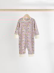 Orange Floral Baby Footless 100% Cotton Sleepsuits 4 Pack (0mths-3yrs) - Image 4 of 12