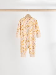 Orange Floral Baby Footless 100% Cotton Sleepsuits 4 Pack (0mths-3yrs) - Image 5 of 12