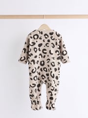 Neutral Animal Baby Microfleece Zip Sleepsuits 2 Pack - Image 3 of 10