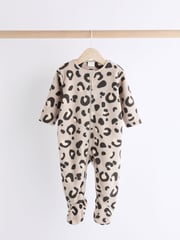 Neutral Animal Baby Microfleece Zip Sleepsuits 2 Pack - Image 4 of 10