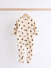 Neutral Animal Baby Microfleece Zip Sleepsuits 2 Pack - Image 5 of 10