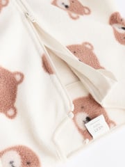 Neutral 2 Pack Baby Microfleece Sleepsuits - Image 8 of 11