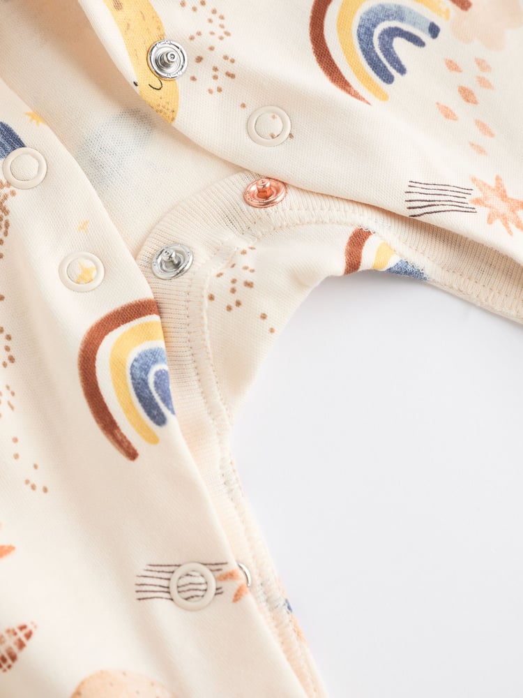 Neutral Space Print Baby 100% Cotton Sleepsuits 4 Pack (0mths-2yrs) - Image 12 of 12 Neutral Space Print Baby 100% Cotton Sleepsuits 4 Pack (0mths-2yrs) - Image 12 of 12