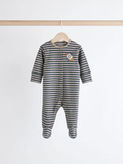 Neutral Space Print Baby 100% Cotton Sleepsuits 4 Pack (0mths-2yrs) - Image 5 of 12