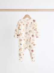 Neutral Space Print Baby 100% Cotton Sleepsuits 4 Pack (0mths-2yrs) - Image 6 of 12