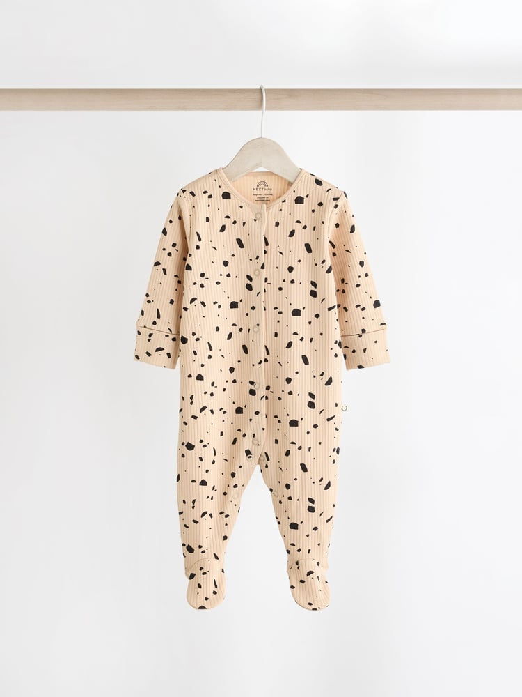 Black and Cream Baby Sleepsuits 4 Pack (0mths-2yrs) - Image 2 of 14