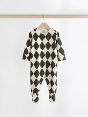 Black and Cream Baby Sleepsuits 4 Pack (0mths-2yrs) - Image 4 of 14