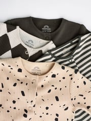 Black and Cream Baby Sleepsuits 4 Pack (0mths-2yrs) - Image 9 of 14