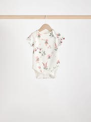Pink & White Fairy Baby Short Sleeve 100% Cotton Bodysuits 5 Pack - Image 2 of 13
