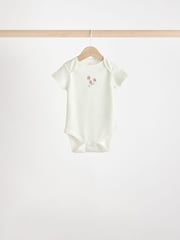 Pink & White Fairy Baby Short Sleeve 100% Cotton Bodysuits 5 Pack - Image 3 of 13