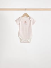 Pink & White Fairy Baby Short Sleeve 100% Cotton Bodysuits 5 Pack - Image 5 of 13