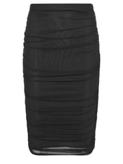 PixieGirl Petite Black Chrome Mesh Ruched Midi Skirt - Image 5 of 5