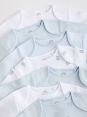 Blue 7 Pack Baby Bear Long Sleeve Bodysuits - Image 11 of 14