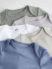 Grey/White Long Sleeve Bodysuits 5 Pack - Image 10 of 13