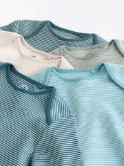 Blue Stripe Long Sleeve Baby Bodysuits 5 Pack - Image 12 of 13