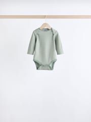 Blue Stripe Long Sleeve Baby Bodysuits 5 Pack - Image 8 of 13