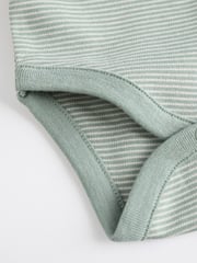Blue Stripe Long Sleeve Baby Bodysuits 5 Pack - Image 9 of 13