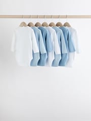 Blue 7 Pack Baby Long Sleeve Bodysuits - Image 2 of 10