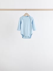 Blue 7 Pack Baby Long Sleeve Bodysuits - Image 3 of 10