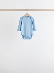 Blue 7 Pack Baby Long Sleeve Bodysuits - Image 4 of 10