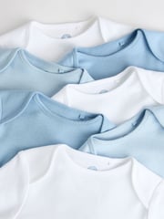 Blue 7 Pack Baby Long Sleeve Bodysuits - Image 7 of 10