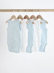 Blue Bear Print Baby Vests 5 Pack - Image 2 of 12