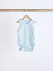 Blue Bear Print Baby Vests 5 Pack - Image 3 of 12