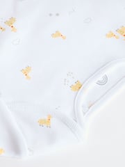 White 5 Pack Long Sleeve 100% Cotton Baby Bodysuits - Image 5 of 7