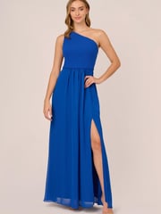 Adrianna Papell One Shoulder Chiffon Gown - Image 1 of 7