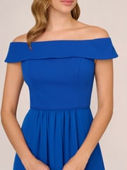 Adrianna Papell Blue Crepe Chiffon Gown - Image 7 of 7