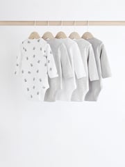 Grey/White Bear Baby Bodysuits 5 Pack - Image 2 of 13