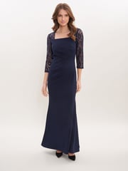 Gina Bacconi Blue Una Maxi Dress With Lace Sleeves - Image 3 of 5