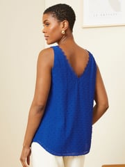 Love & Roses Navy Blue V Neck V Back Woven Vest - Image 3 of 4