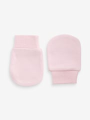 Pink Baby Scratch Mitts 100% Cotton 3 Pack - Image 3 of 4