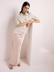 Neutral Boucle Sequin Shacket - Image 2 of 6
