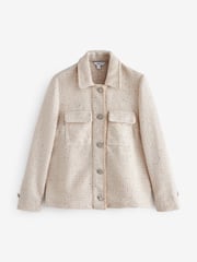 Neutral Boucle Sequin Shacket - Image 5 of 6