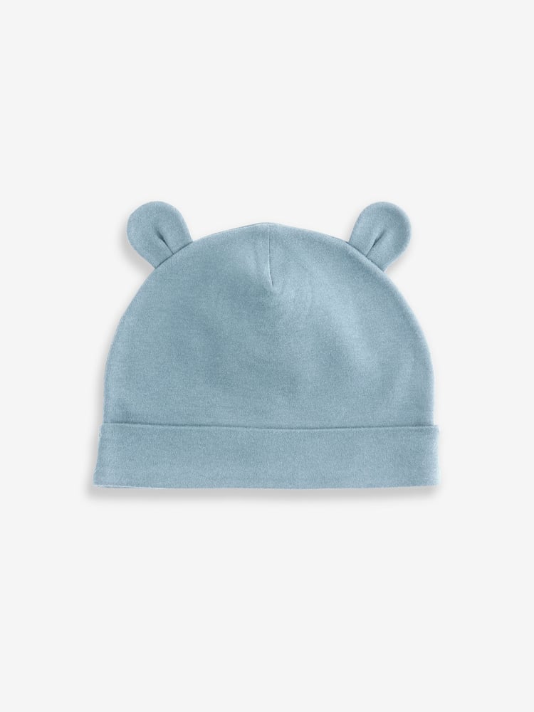 Mid Blue Baby 100% Cotton Beanies 3 Pack (0-18mths) - Image 2 of 5 Mid Blue Baby 100% Cotton Beanies 3 Pack (0-18mths) - Image 2 of 5