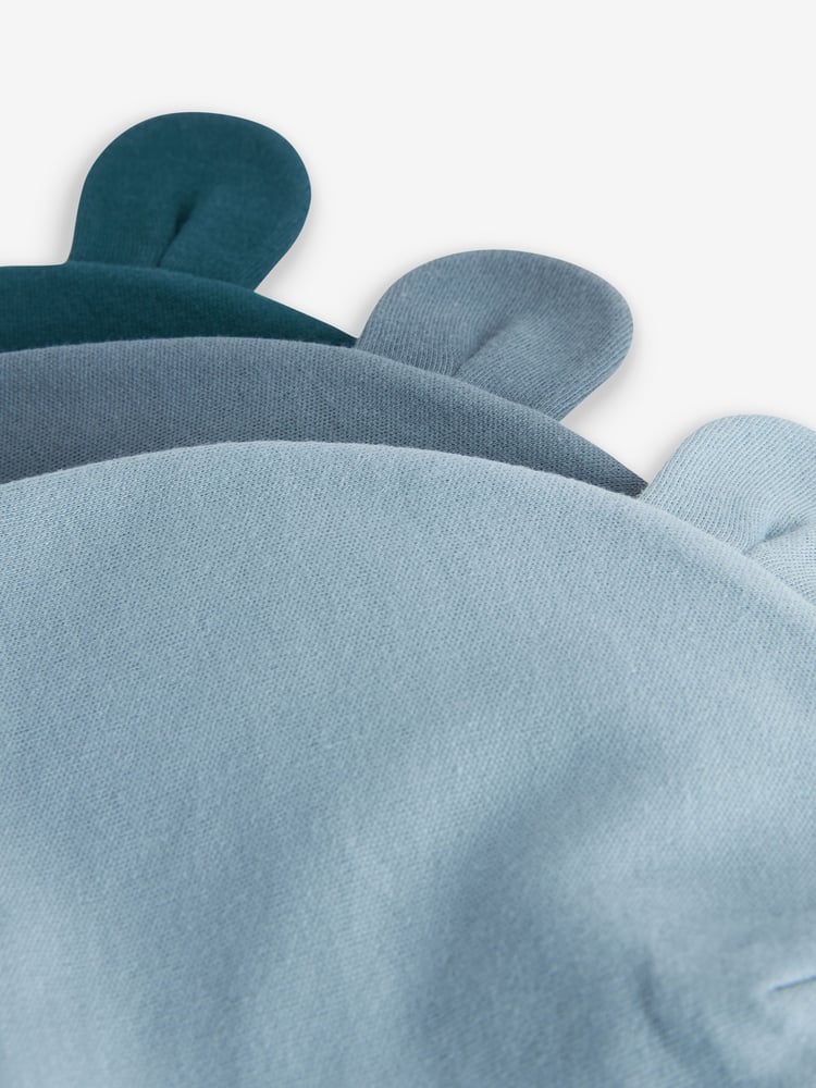 Mid Blue Baby 100% Cotton Beanies 3 Pack (0-18mths) - Image 5 of 5 Mid Blue Baby 100% Cotton Beanies 3 Pack (0-18mths) - Image 5 of 5