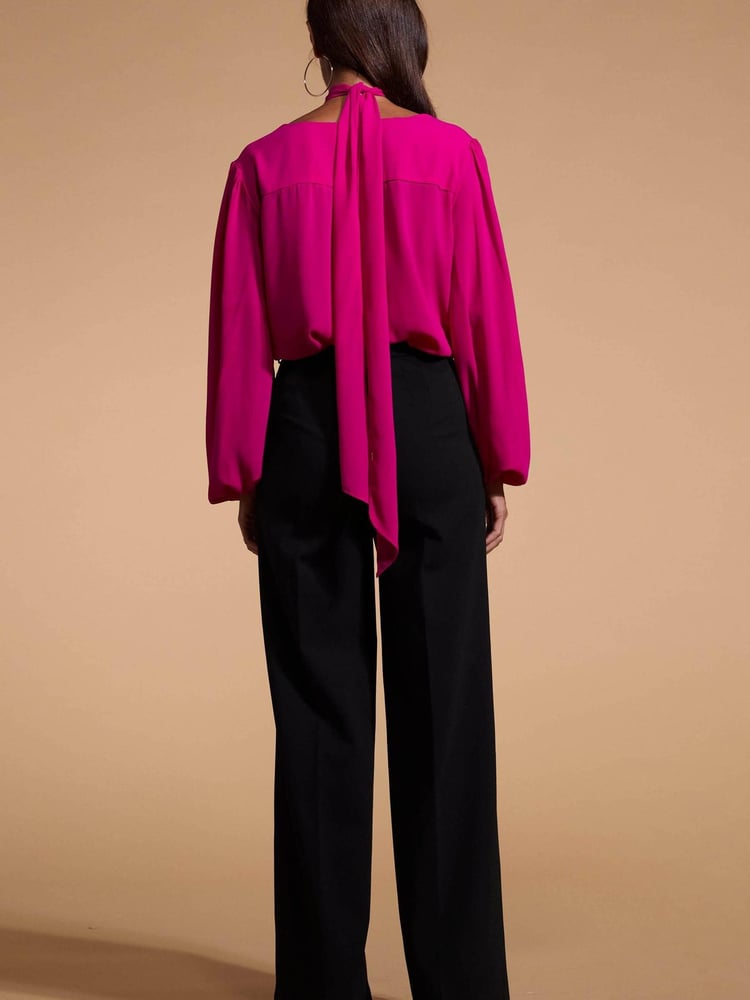 Dancing Leopard Lyma Multi-Way Tie Neck Brown Top - Image 2 of 4