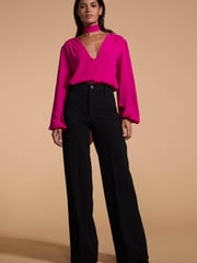 Dancing Leopard Lyma Multi-Way Tie Neck Brown Top - Image 3 of 4