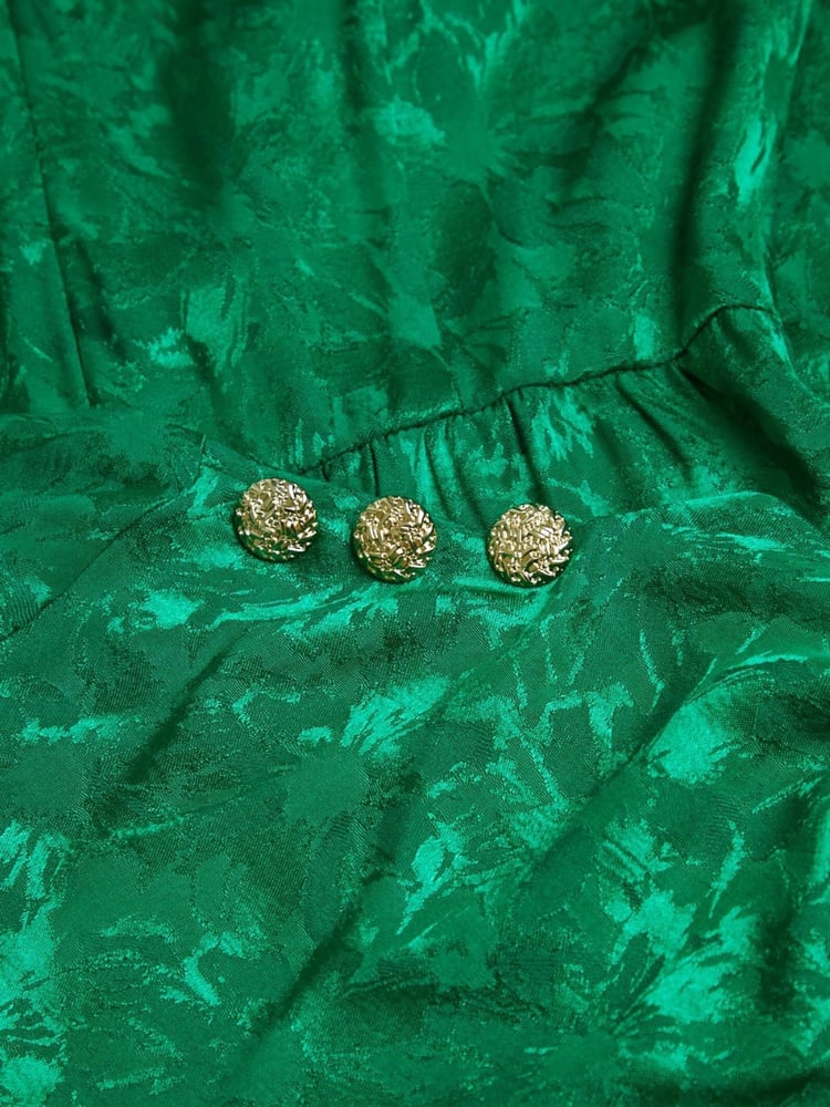 Another Sunday One Shoulder Jacquard Midi Dress With Gold Buttons - Image 5 of 5