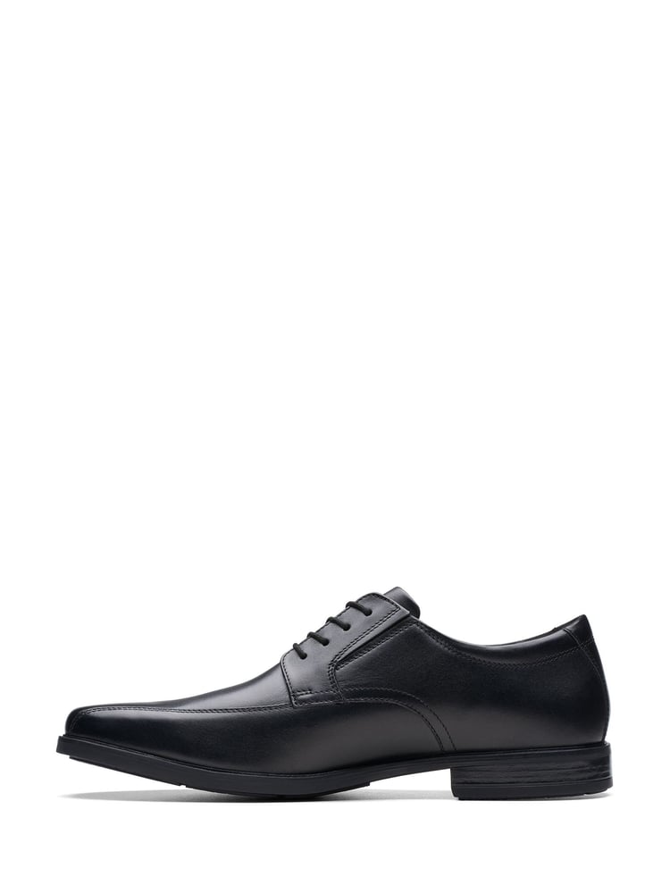Clarks Black Wide Fit (H) Leather Howard Walk Shoes - Image 2 of 7