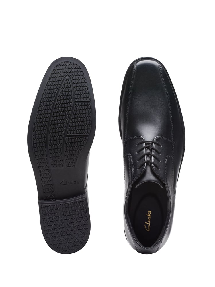 Clarks Black Wide Fit (H) Leather Howard Walk Shoes - Image 7 of 7