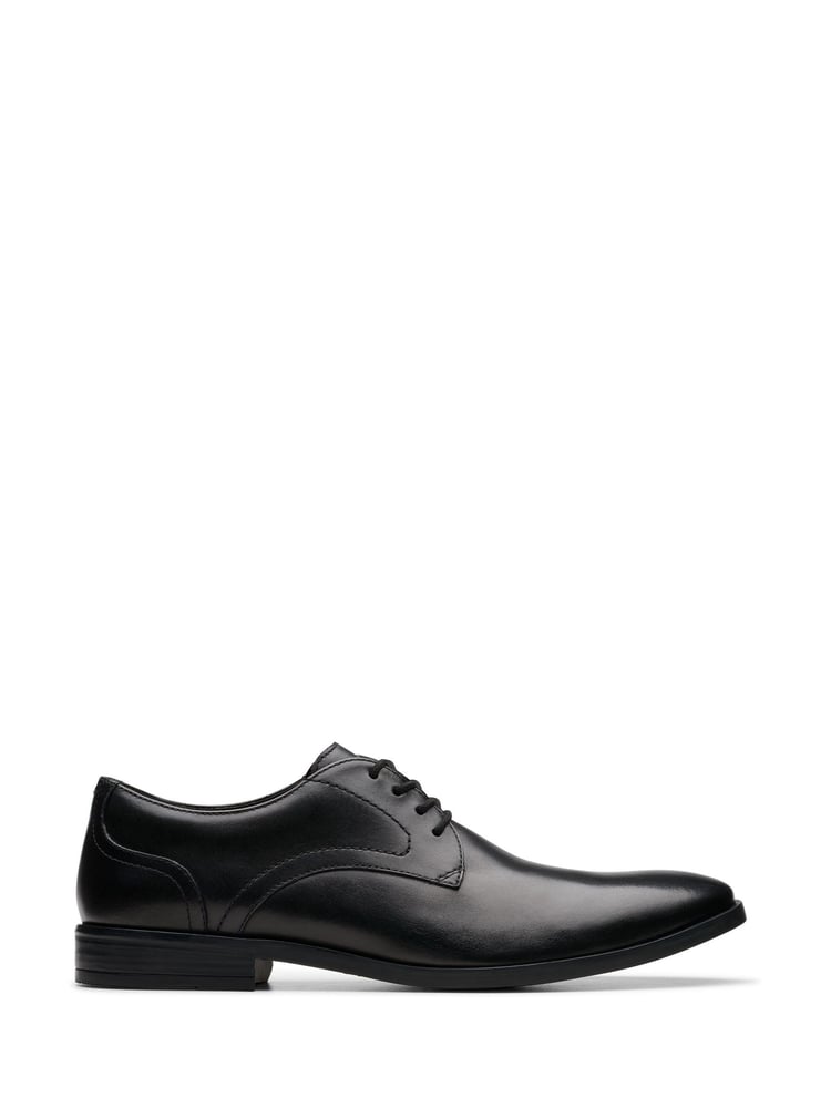 Clarks Black Leather Brandon Lace Shoes - Image 1 of 7