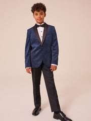 Navy Snake Skin Velvet Jacket (3-16yrs) - Image 2 of 9