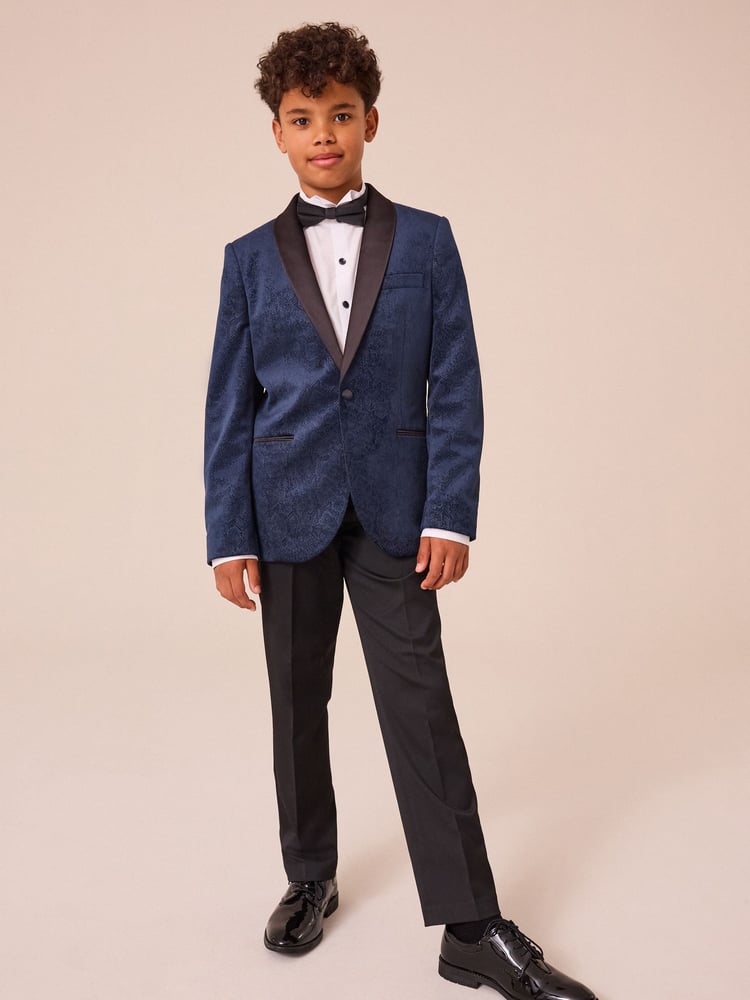 Navy Snake Skin Velvet Jacket (3-16yrs) - Image 2 of 9