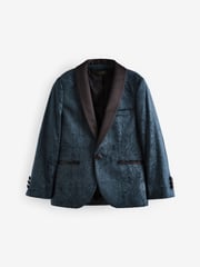 Navy Snake Skin Velvet Jacket (3-16yrs) - Image 5 of 9