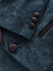 Navy Snake Skin Velvet Jacket (3-16yrs) - Image 7 of 9