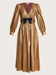 Monsoon Gold Gracie Bow Midi Dress - Image 5 of 5