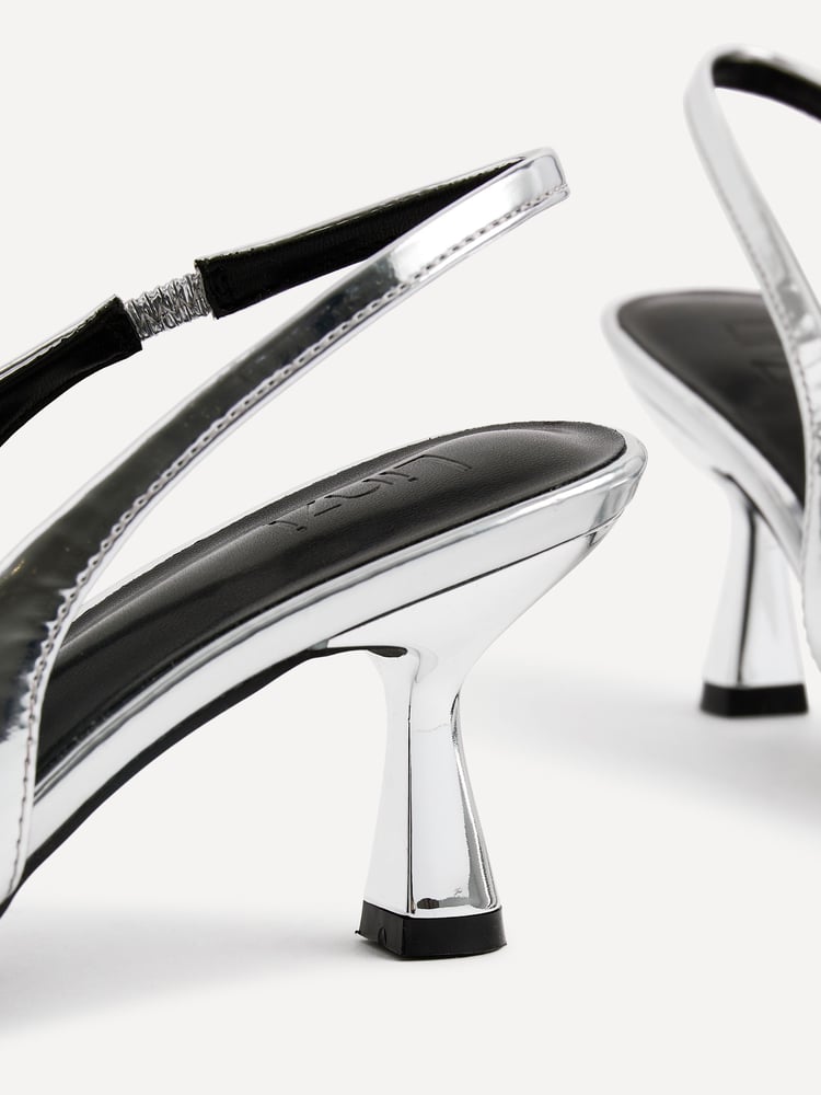 Linzi Silver Presley Stiletto Pointed Court Heels - Image 5 of 5